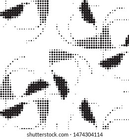 Spotted black and white grunge vector line background. Abstract halftone illustration background. Grunge grid polka dot background pattern