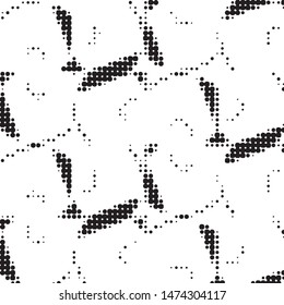 Spotted black and white grunge vector line background. Abstract halftone illustration background. Grunge grid polka dot background pattern