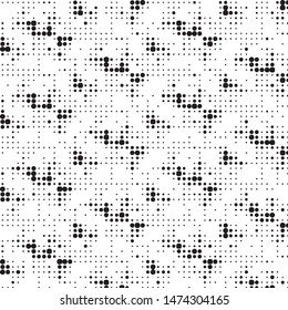 Spotted black and white grunge vector line background. Abstract halftone illustration background. Grunge grid polka dot background pattern