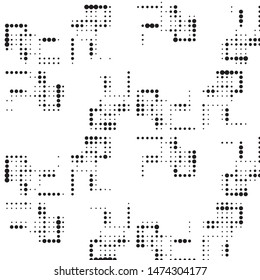 Spotted black and white grunge vector line background. Abstract halftone illustration background. Grunge grid polka dot background pattern