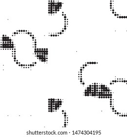 Spotted black and white grunge vector line background. Abstract halftone illustration background. Grunge grid polka dot background pattern