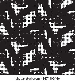 Spotted black and white grunge vector line background. Abstract halftone illustration background. Grunge grid polka dot background pattern