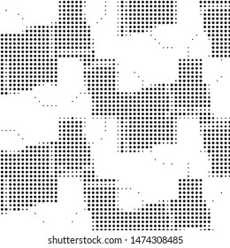 Spotted black and white grunge vector line background. Abstract halftone illustration background. Grunge grid polka dot background pattern