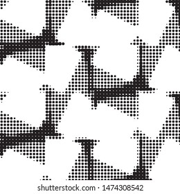 Spotted black and white grunge vector line background. Abstract halftone illustration background. Grunge grid polka dot background pattern