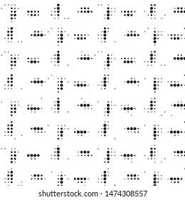 Spotted black and white grunge vector line background. Abstract halftone illustration background. Grunge grid polka dot background pattern