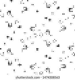 Spotted black and white grunge vector line background. Abstract halftone illustration background. Grunge grid polka dot background pattern