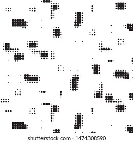 Spotted black and white grunge vector line background. Abstract halftone illustration background. Grunge grid polka dot background pattern