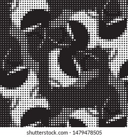 Spotted black and white grunge vector line background. Abstract halftone illustration background. Grunge grid polka dot background pattern
