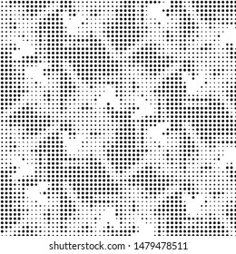 Spotted black and white grunge vector line background. Abstract halftone illustration background. Grunge grid polka dot background pattern
