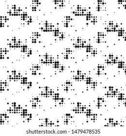 Spotted black and white grunge vector line background. Abstract halftone illustration background. Grunge grid polka dot background pattern