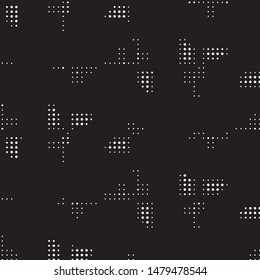 Spotted black and white grunge vector line background. Abstract halftone illustration background. Grunge grid polka dot background pattern