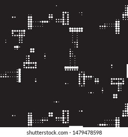 Spotted black and white grunge vector line background. Abstract halftone illustration background. Grunge grid polka dot background pattern