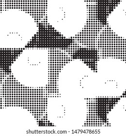 Spotted black and white grunge vector line background. Abstract halftone illustration background. Grunge grid polka dot background pattern