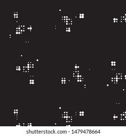 Spotted black and white grunge vector line background. Abstract halftone illustration background. Grunge grid polka dot background pattern