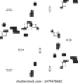 Spotted black and white grunge vector line background. Abstract halftone illustration background. Grunge grid polka dot background pattern