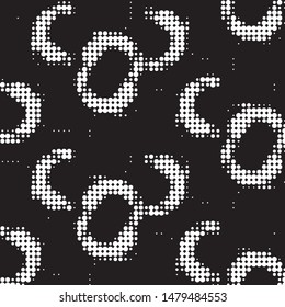 Spotted black and white grunge vector line background. Abstract halftone illustration background. Grunge grid polka dot background pattern