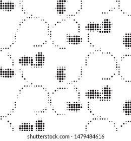 Spotted black and white grunge vector line background. Abstract halftone illustration background. Grunge grid polka dot background pattern
