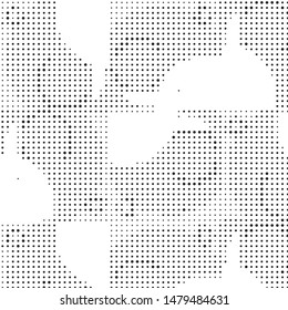 Spotted black and white grunge vector line background. Abstract halftone illustration background. Grunge grid polka dot background pattern