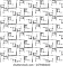 Spotted black and white grunge vector line background. Abstract halftone illustration background. Grunge grid polka dot background pattern