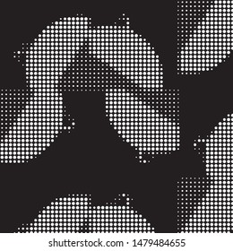Spotted black and white grunge vector line background. Abstract halftone illustration background. Grunge grid polka dot background pattern