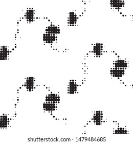 Spotted black and white grunge vector line background. Abstract halftone illustration background. Grunge grid polka dot background pattern