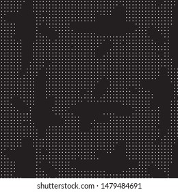 Spotted black and white grunge vector line background. Abstract halftone illustration background. Grunge grid polka dot background pattern