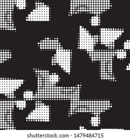 Spotted black and white grunge vector line background. Abstract halftone illustration background. Grunge grid polka dot background pattern