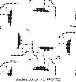 Spotted black and white grunge vector line background. Abstract halftone illustration background. Grunge grid polka dot background pattern