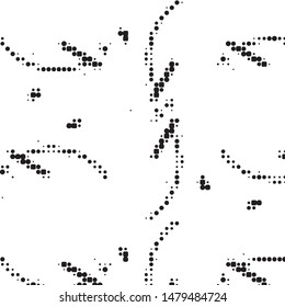 Spotted black and white grunge vector line background. Abstract halftone illustration background. Grunge grid polka dot background pattern