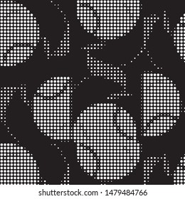 Spotted black and white grunge vector line background. Abstract halftone illustration background. Grunge grid polka dot background pattern