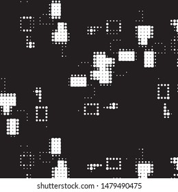 Spotted black and white grunge vector line background. Abstract halftone illustration background. Grunge grid polka dot background pattern
