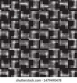 Spotted black and white grunge vector line background. Abstract halftone illustration background. Grunge grid polka dot background pattern