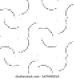 Spotted black and white grunge vector line background. Abstract halftone illustration background. Grunge grid polka dot background pattern