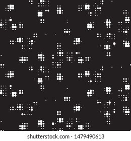 Spotted black and white grunge vector line background. Abstract halftone illustration background. Grunge grid polka dot background pattern