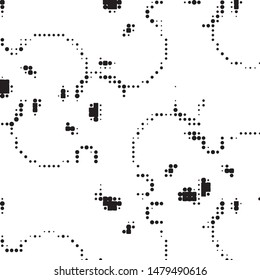 Spotted black and white grunge vector line background. Abstract halftone illustration background. Grunge grid polka dot background pattern