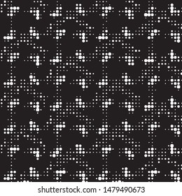 Spotted black and white grunge vector line background. Abstract halftone illustration background. Grunge grid polka dot background pattern