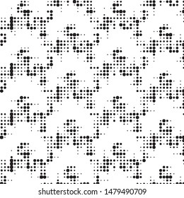 Spotted black and white grunge vector line background. Abstract halftone illustration background. Grunge grid polka dot background pattern