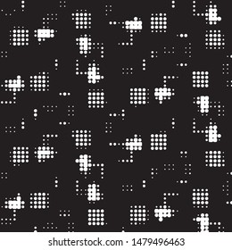 Spotted black and white grunge vector line background. Abstract halftone illustration background. Grunge grid polka dot background pattern