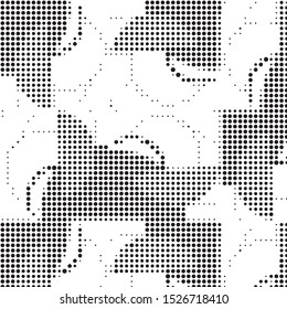 Spotted black and white grunge vector line background. Abstract halftone illustration background. Grunge grid polka dot background pattern