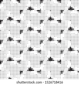 Spotted black and white grunge vector line background. Abstract halftone illustration background. Grunge grid polka dot background pattern