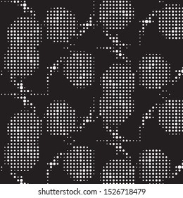 Spotted black and white grunge vector line background. Abstract halftone illustration background. Grunge grid polka dot background pattern
