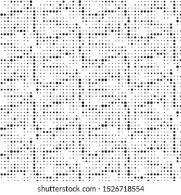 Spotted black and white grunge vector line background. Abstract halftone illustration background. Grunge grid polka dot background pattern