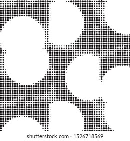 Spotted black and white grunge vector line background. Abstract halftone illustration background. Grunge grid polka dot background pattern