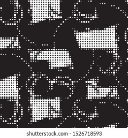Spotted black and white grunge vector line background. Abstract halftone illustration background. Grunge grid polka dot background pattern