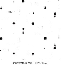 Spotted black and white grunge vector line background. Abstract halftone illustration background. Grunge grid polka dot background pattern