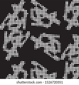 Spotted black and white grunge vector line background. Abstract halftone illustration background. Grunge grid polka dot background pattern