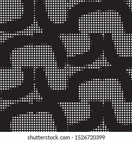 Spotted black and white grunge vector line background. Abstract halftone illustration background. Grunge grid polka dot background pattern