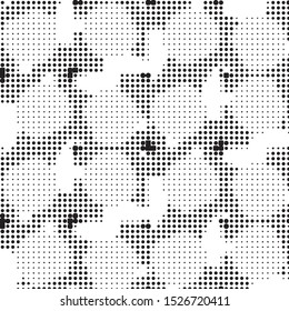 Spotted black and white grunge vector line background. Abstract halftone illustration background. Grunge grid polka dot background pattern