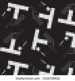 Spotted black and white grunge vector line background. Abstract halftone illustration background. Grunge grid polka dot background pattern