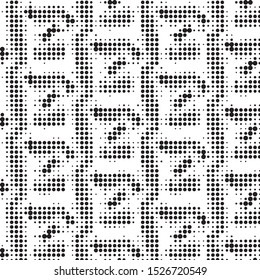 Spotted black and white grunge vector line background. Abstract halftone illustration background. Grunge grid polka dot background pattern
